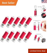 10 Red USB 2.0 Drives - 1GB Memory Sticks for Multi-Format Support & Portability
