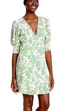 RIXO X Target Floral V-neck Knee Length Dress Puff Sleeves 6