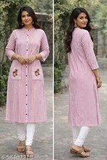 Readymad Cotton Embroidered Kurta/kurti For Women's Party Festive Outfit Gift