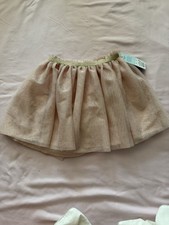 Cat  Jack 5T Ballet Pink Tutu Skirt w/ Gold Glitter NWT