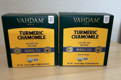 VAHDAM Turmeric Chamomile Herbal Tea Caffeine Free