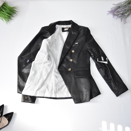 New! DKNY Women’s Black Blazer Double Breasted Slim Fit Size 2 - Picture 3 of 9