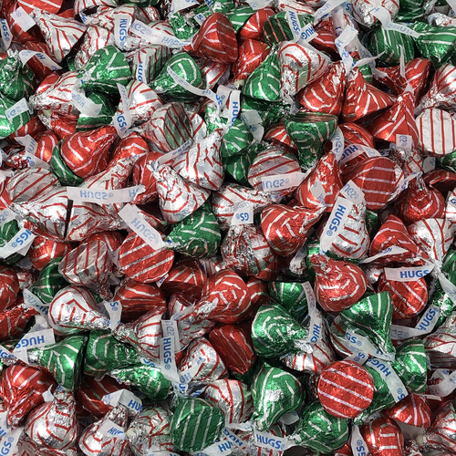 Hershey's Kisses Hugs, Milk Chocolate Hug White Crème Christmas Candy (5 Pounds) - Picture 1 of 6