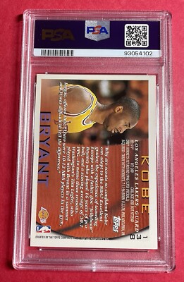 1996 Topps Kobe Bryant #138 PSA 8 NM-MT Rookie Card Newly Graded