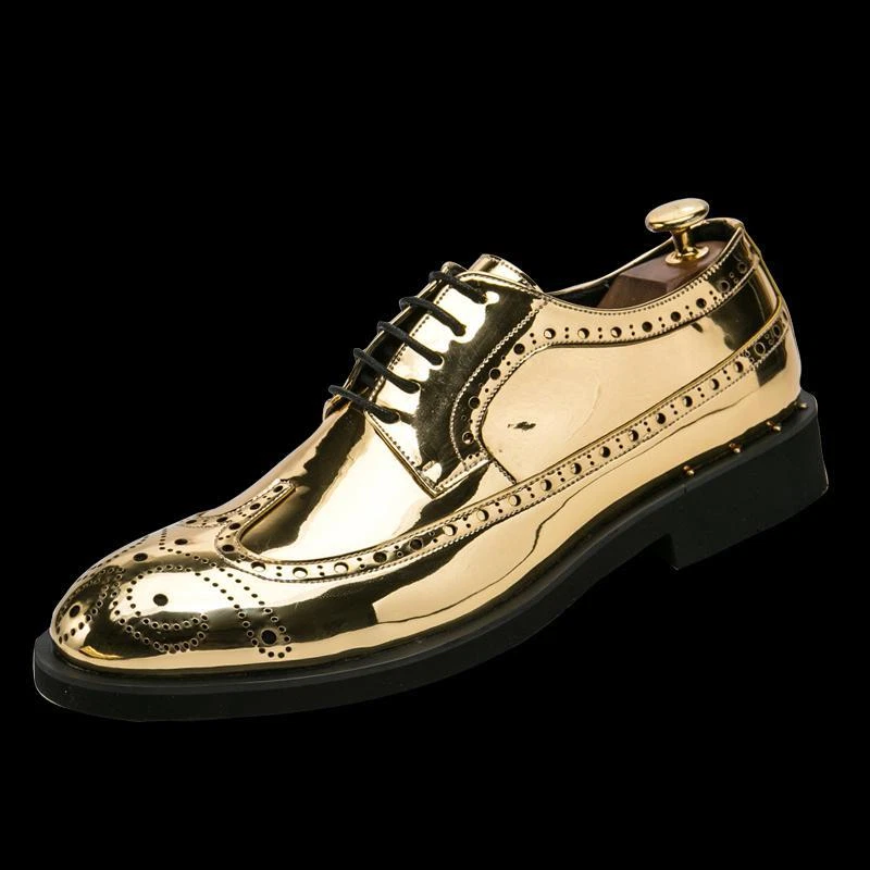 Gold Wingtip Dress Shoes for Men for sale | eBay