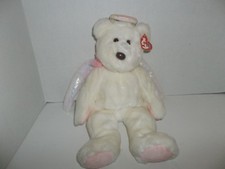1999 ty beanie buddies classic white halo angel teddy bear plush 14" tall