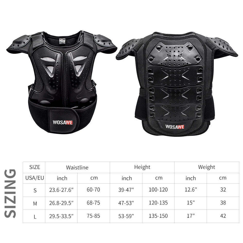 Kids Motorcycle Chest Protection Armor Vest Motocross Racing Back