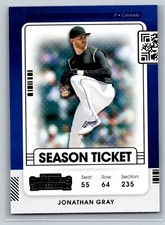 2021 Panini Contenders  Baseball #42 Jonathan Gray  Colorado Rockies