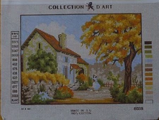 New Needlepoint Canvas Collection D'Art "The Village", Made in EU