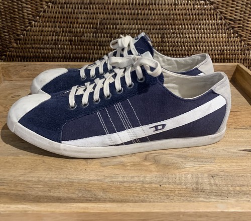 Mens Diesel Sneakers Blue Bowling Style 