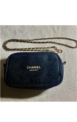 Chanel Authentic Cosmetic Bag ( Pouch) with Chain from