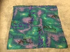 Blue/Green Chiffon Sheer Scarf 20 X 19 Inches