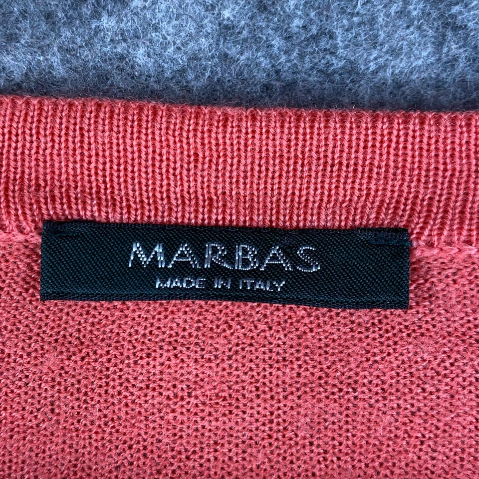 Marbas Sweater Adult M? Orange Pink Woolmark Pure Extra Fine Merino Wool Italy - Image 4 of 4