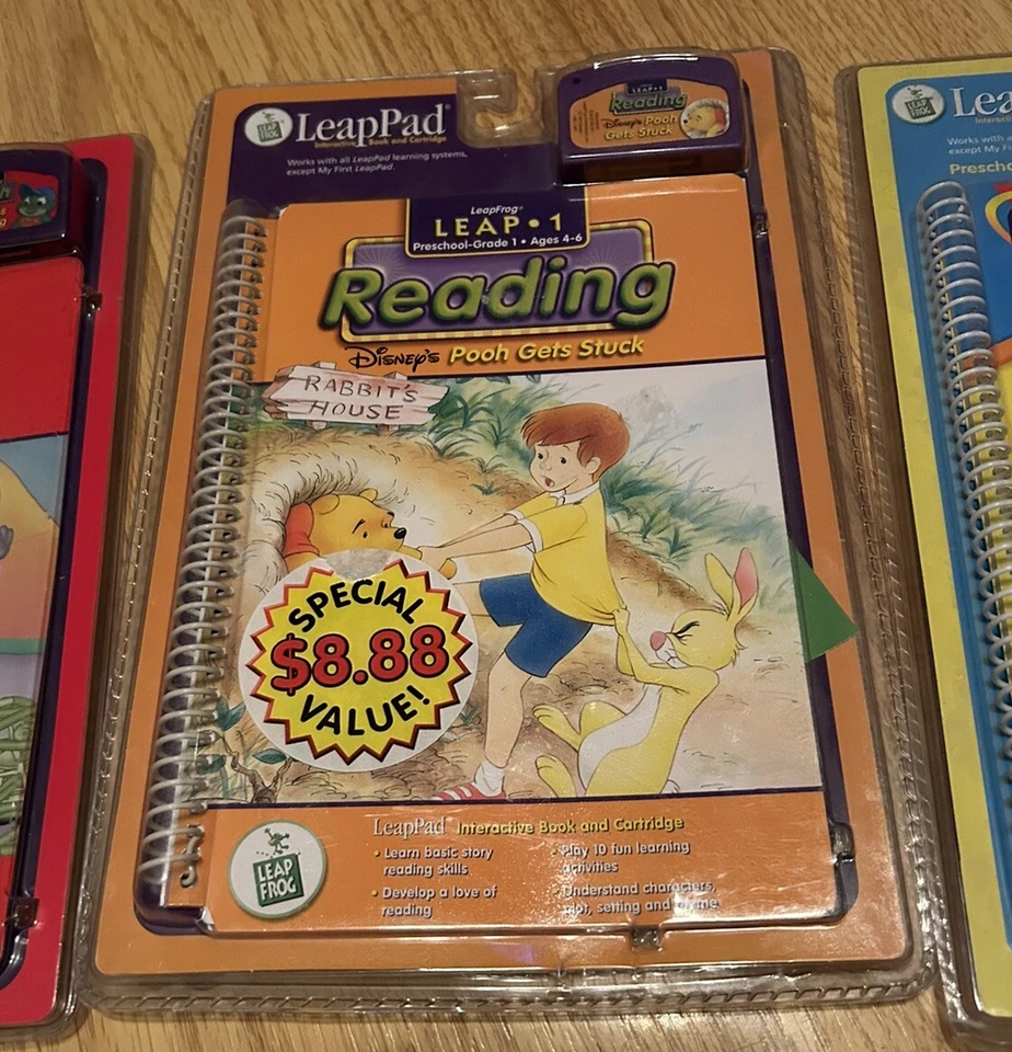 Leap Frog Leap Pad Books & Cartridges Lot Of 3 K5 Math, Leap-1 Reading, Phonics - Image 3 of 4