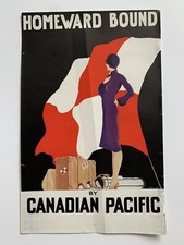Vintage original CANADIAN PACIFIC boat advertising flyer, De Forest 1928 poster