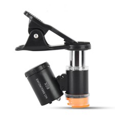60X Jewelers Loupe Microscope Magnifier LED Fluorescence UV Light Clip-on Mobile