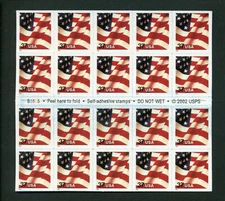 US #3635CF1 MNH Booklet 37c Flag [B5555]