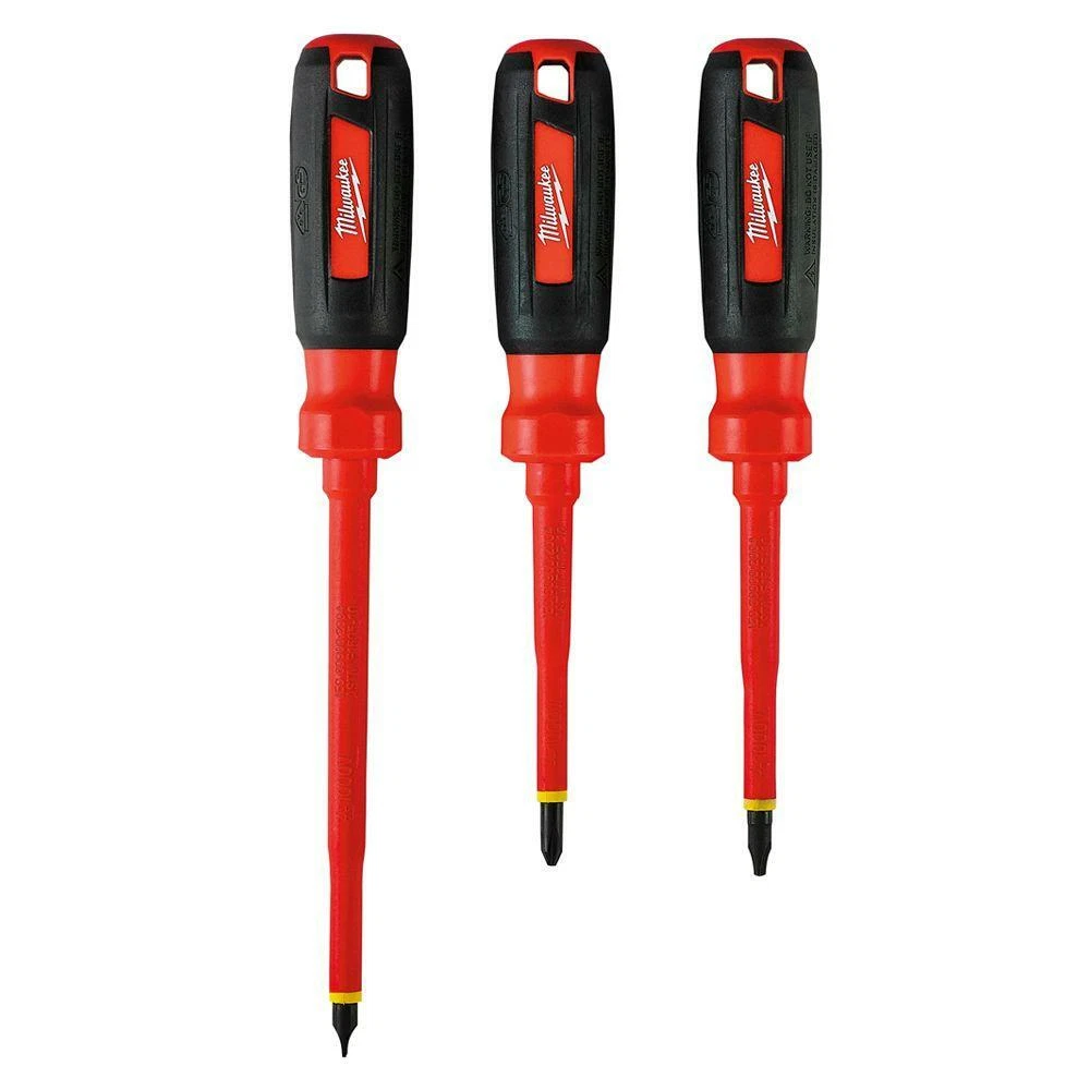Milwaukee Insulated Screwdriver Set 3 Piece Electrician Hand Tool Home Jobsite
