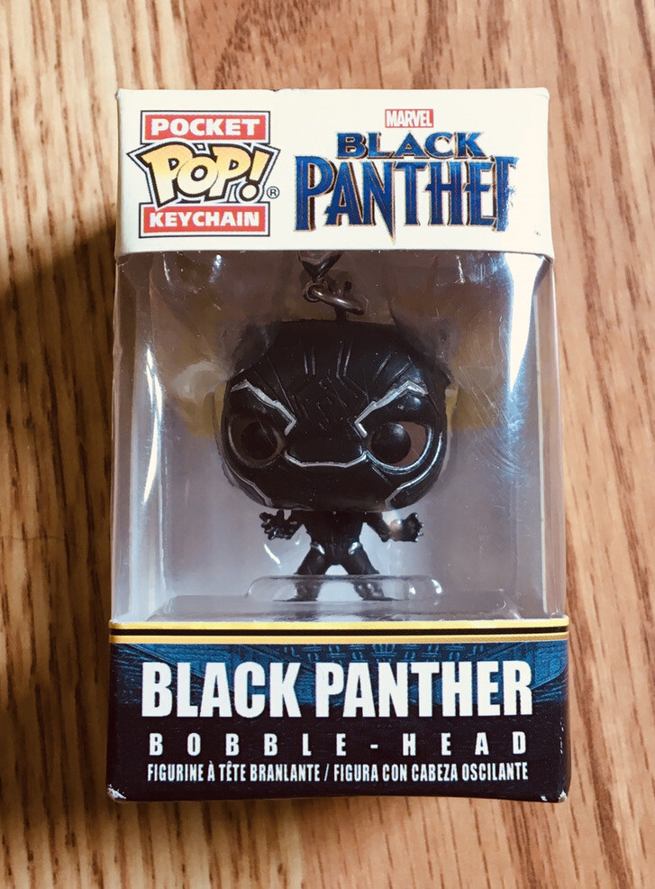 black panther funko pop keychain