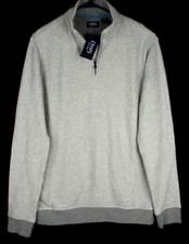 Chaps Men's Light Gray Heather 1/4 Zip Pullover Sweater Size L