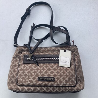 NWT Dana Buchman Curlew Brown Crossbody Purse Strap Pockets