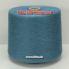 330 Hellpetrol TVU Ocean Nm 30/2  Baumwolle Acryl Strickgarn Häkelgarn Garn Kone