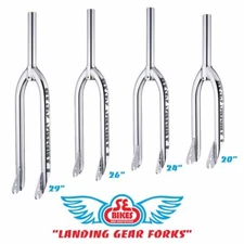 SE Bikes BMX Bicycle Landing Gear 1 1/8th Threadless Fork Chrome Plated 4 Sizes