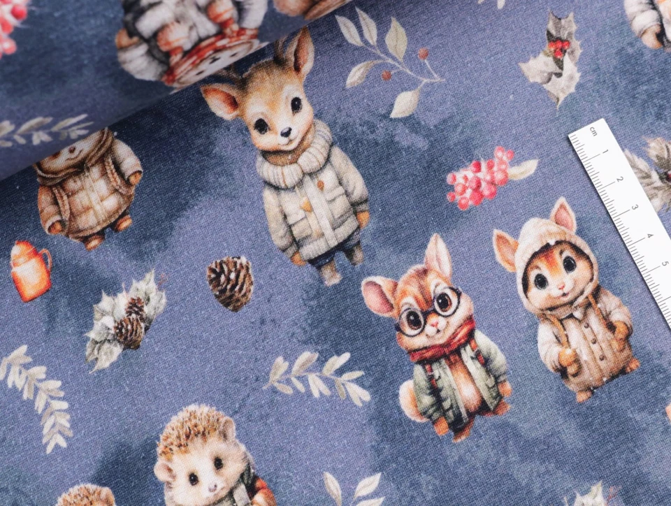 ALPENFLEECE Sweat Stoff kuschlig süße Tierkinder auf DENIM EUR 18,98/m - Bild 2 von 2