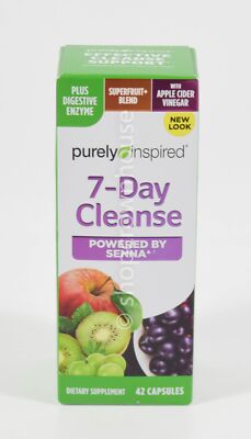 Purely Inspired 7-DAY CLEANSE Detox senna Enzymes ACV 42 capsules NIB 05/2026