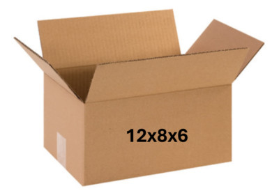 12'' x 8'' x 6'' CARDBOARD BOX - 32 ect - SINGLE BOX