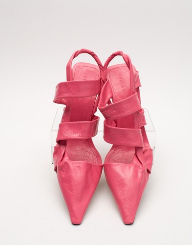 RRP€890 BOTTEGA VENETA Leather Slingback Shoes US9 UK6 EU39 Pink Crushed Heel - Foto 3 di 9
