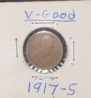 1927- p 1917- s wheat pennies very good condition .