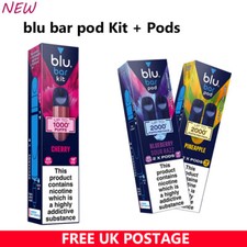 blu Bar POD Vape BOX Kit or PODs NEW Kit 2k Puffs / ALL NEW Flavours 15+ LATEST