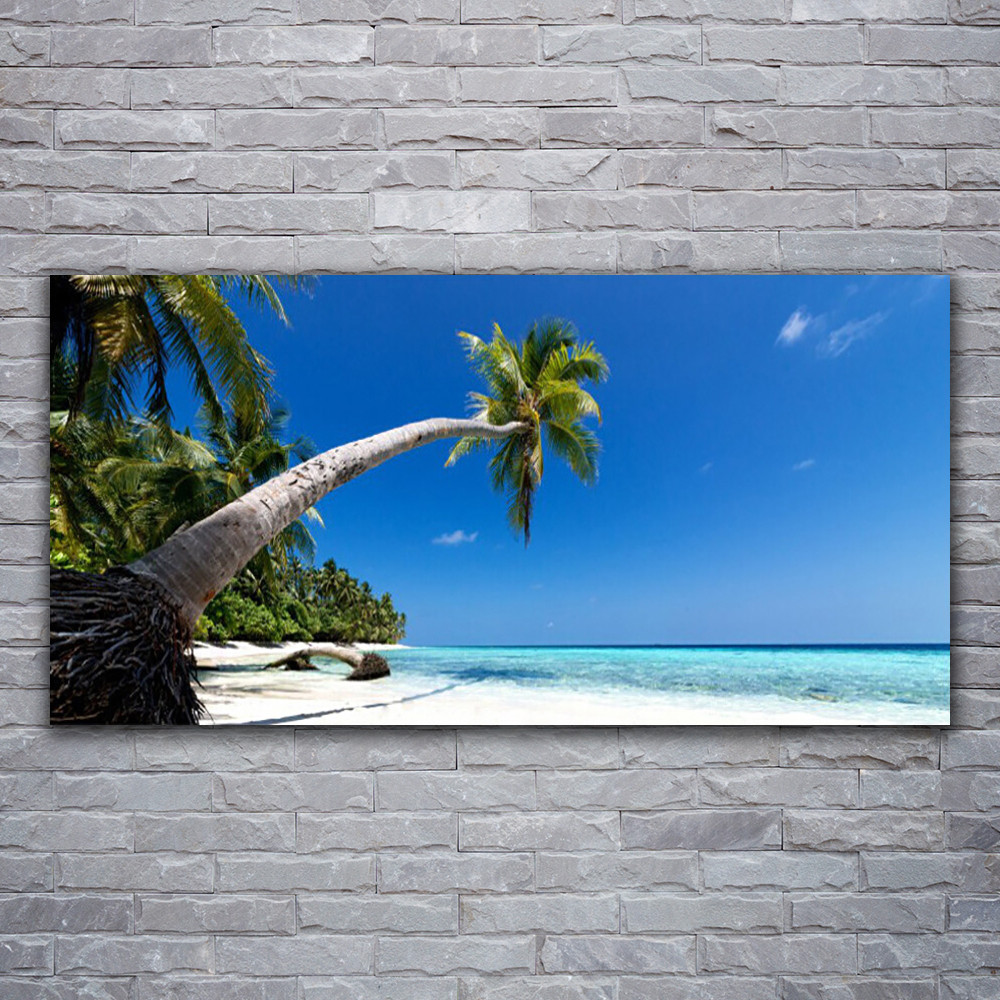 Image sur verre acrylique tableau impression 120x60 paysage mer plage