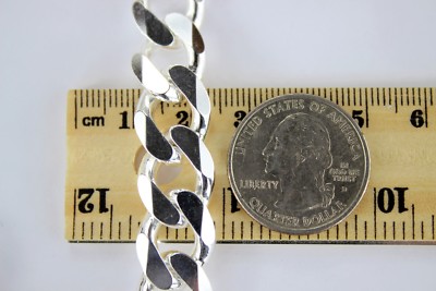 .925 Sterling Silver Cuban Link Chain Necklace 1.5mm ~ 15mm Men Women 16'' ~ 40''