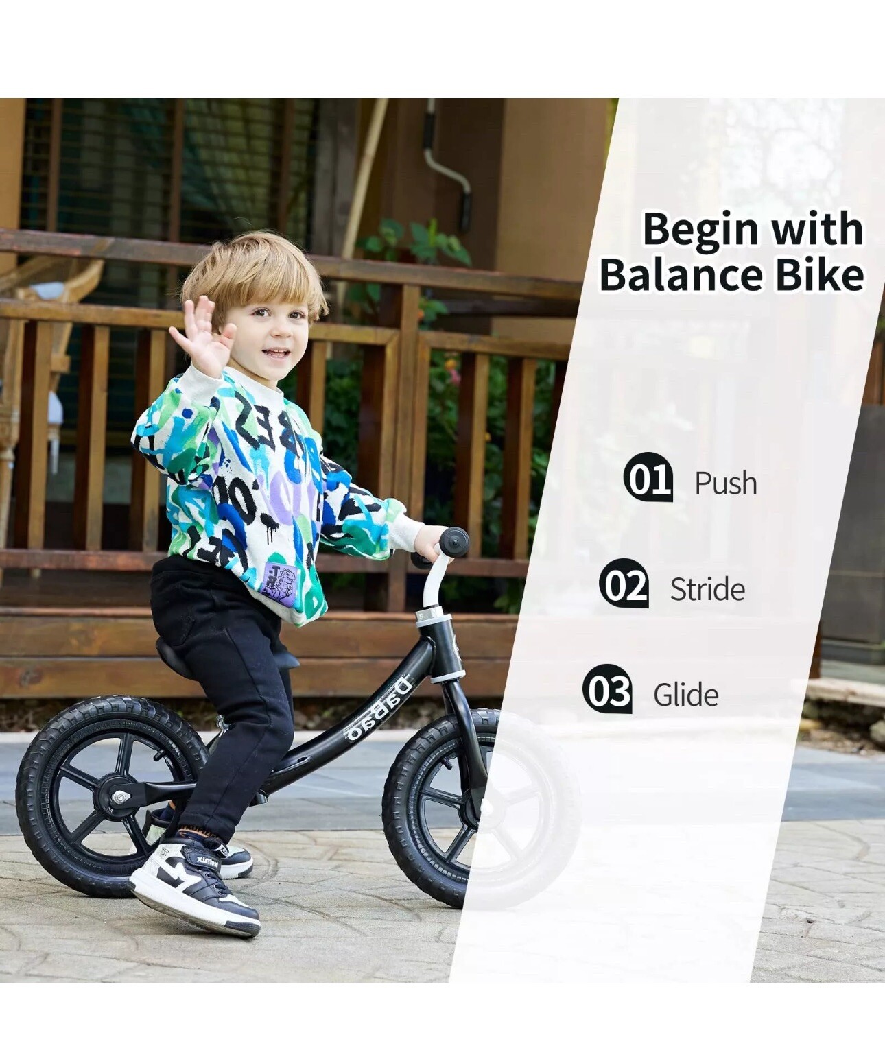 Balance Bike, Toddler Balance Bike for 2 3 4 5 Year Old, 12 Inch Wheels Kids ...