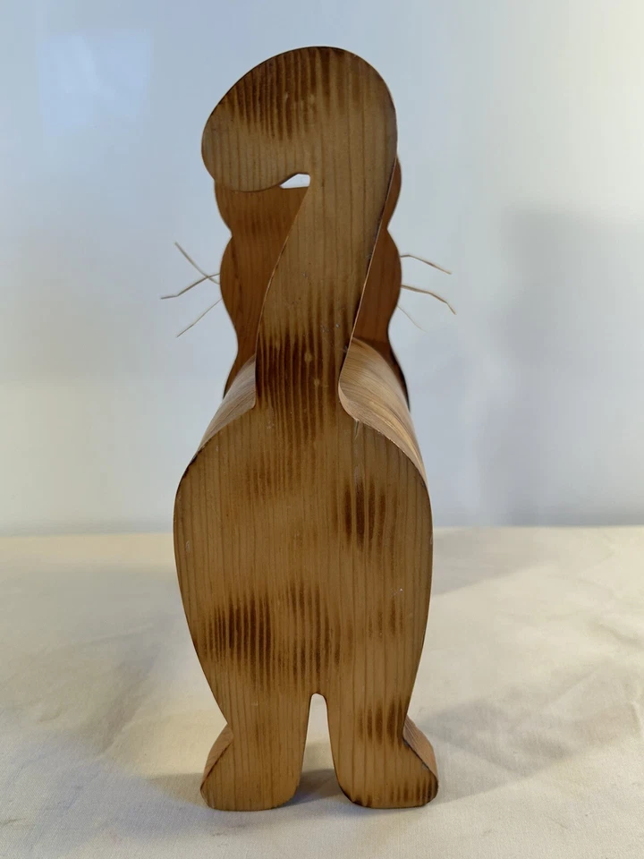 Hucha de madera kitsch hecha a mano de colección 9 pulgadas de alto única H7 Foto 3 de 4