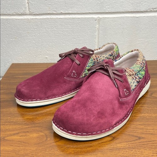 NEW Birkenstock Memphis Burgundy Tie Lace Loafers Suede EU46 Narrow Fit 406733 - Picture 5 of 6