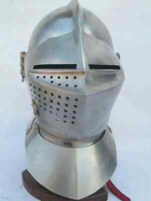Medieval Greek Close Helmet For Role Play Knight Helmet ~Fully Functional,,