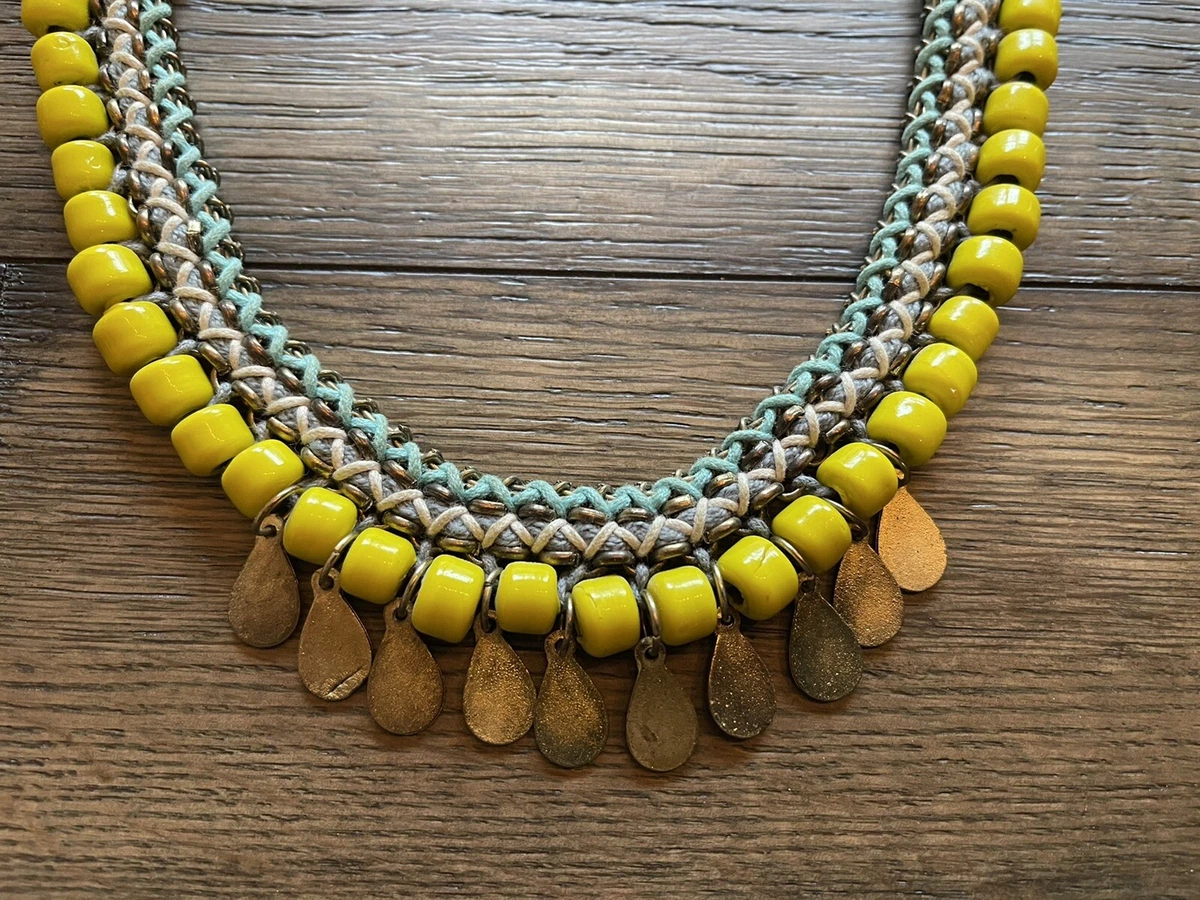 African beaded store bib necklace