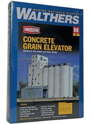 Walthers HO Scale ~ New 2026 ~ ADM Concrete Grain Elevator Kit ~ 933-3022