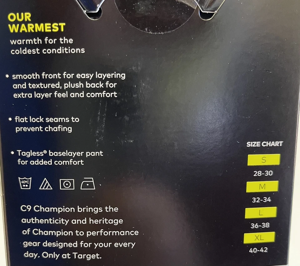 Pantalón capa base elástico de peso pesado Champion C9 para hombre - negro - talla: mediano Foto 3 de 3