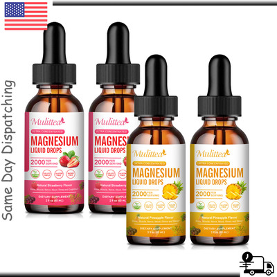 Magnesium Glycinate 2000Mg Liquid Drops, Calm Stress Relief Muscle Heart Health