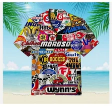 Racing Car Labeling Hawaiian Shirt, Soft Hawaii Shirts, 3D Hawaiian Aloha Shirt