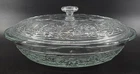 Vtg Anchor Hocking Avalon Clear Oval Covered Casserole Dish Glass 3 Qt Floral