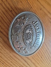 Vintage Ornate Oval Jack Daniel's Old No. 7 Brand Belt Buckle Silver 2005 5008JD