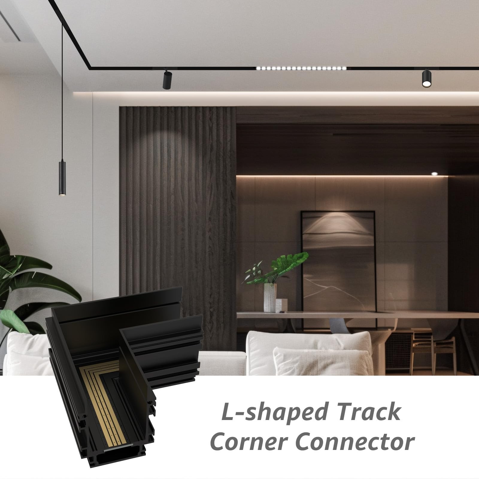 90-Degree Corner Connector for 4-Wire Magnetic Track Lighting, Aluminum Alloy...