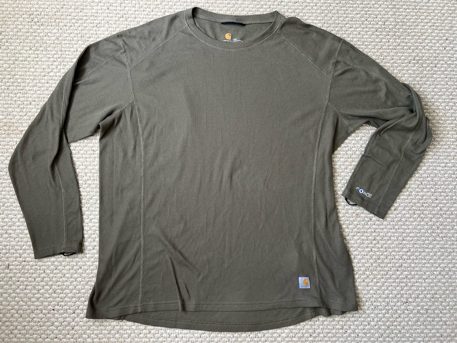 Carhartt Shirt Mens 4XL Waffle Knit Thermal Long Sleeve Force Green Casual Work