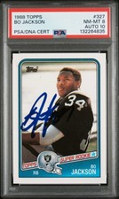 1988 Topps Football Bo Jackson Autographed Rookie RC PSA 8 AUTO 10 #132264835