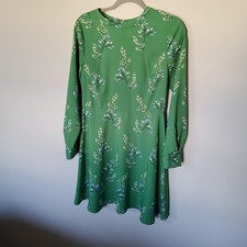 Loft Green floral fit and flare dress size 6